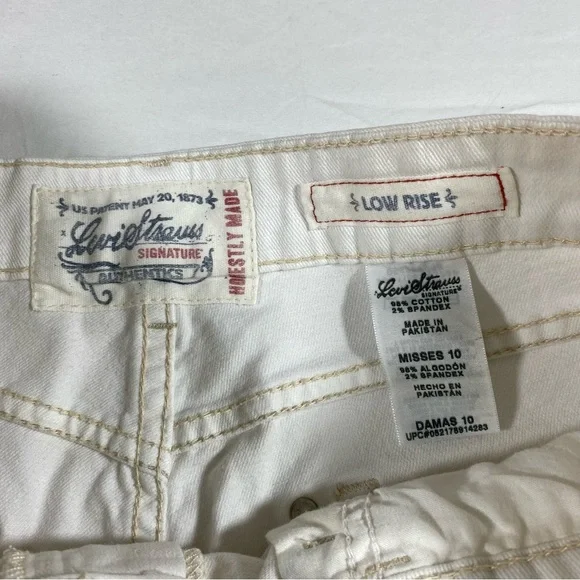 Levi’s Strauss Honestly Made Shorts Low Rise Size 10 White Jean Shorts S… - Picture 3 of 10